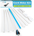 Art3d Cord Hider, 120in Cord Cover, Large Cable Hider, Wire Covers for 4 Cords, Cable Raceway Wire Hider, Wall Mount TV Cords Management, 8X W0.94 H0.54in, White