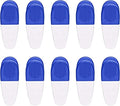 10 Magnetic Memo Holders Set - Large Clip, Plastic - White Blue