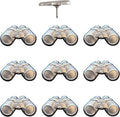 Binoculars Push Pins - Silver Bird Watching Map Pins for Cork Boards, Maps, or Lapel Use - Designed in USA - Set of 10