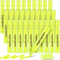 Qilery 30 Pack Highlighters Bulk, Tank Style Chisel Tip Highlighters Markers Pack Quick Drying for Adult Coloring, Home Office Supplies (Yellow)