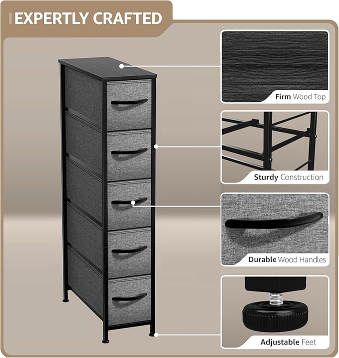 Sorbus Kids Dresser with 5 Drawers - Storage Unit Organizer Chest for Clothes - Bedroom, Kids Room, Nursery, & Closet