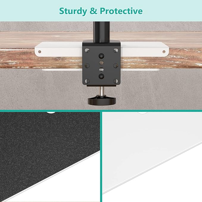 WALI Computer Monitor Arm Clamp, C Bracket Clamp, Steel Reinforcement, for Most Monitor Mount Stand Grommet C Clamp Installation (CGRP-W), White