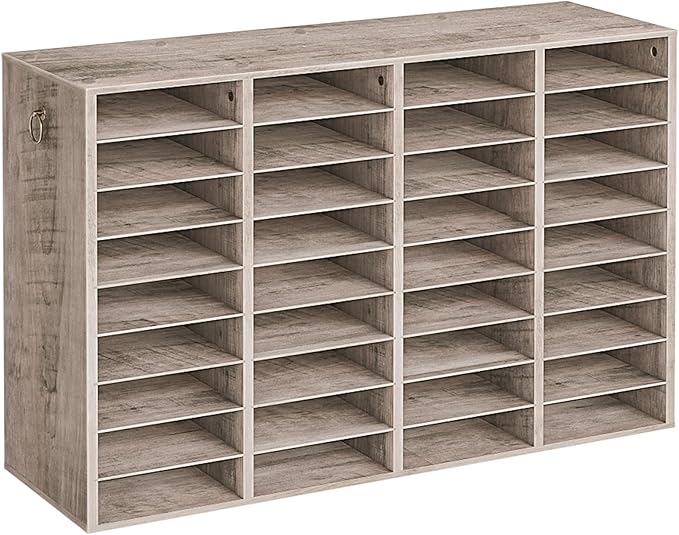 HOOBRO Wooden Literature Organizer, 36-Slot Mail Sorters, Removable Classroom Mailbox, Student Mailboxes for Classroom, Paper Storage Organizer, for Home, Office, Study, Classroom, Greige BG36WF01