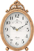 Abdurey Vintage Table Clock on Stand, Desk and Shelf Decorative Clock, French Rustic Style Antique Gold Mantel Clocks for Living Room,Farmhouse,Bedroom,Bedside,Gift Clocks