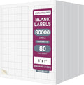 NextDayLabels 1x1 Inch Square Stickers White Blank Labels for Laser Inkjet Printer - 80 Per Sheet Self-Adhesive Color Coding Inventory Barcode Made in USA - 80,000 Labels