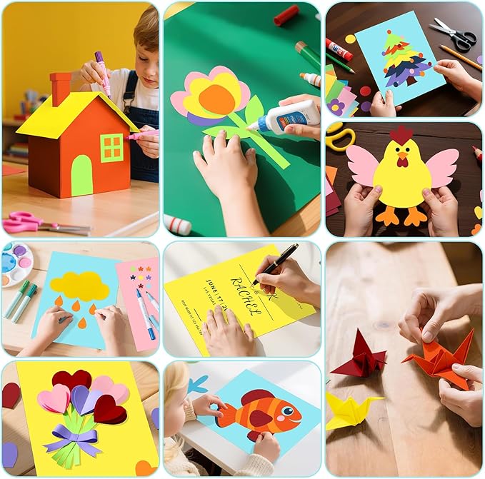 120 Sheets Colored Cardstock 8.5" X 11", 12 Assorted Colors Construction Paper 200 GSM Card Stock Printer Paper 8.5 x11 for Scrapbook, Cricut, Card Making, DIY Crafts, School Supplies,Party Decoration