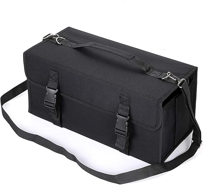 Marker Case, 171 Slots Black Alcohol Marker Case Markers Carrying Bag Holder for Art Sketch Marker, Permanent Paint Marker, Dry Erase Marker, Repair Marker Pen, Color Highlighte Art Supplies