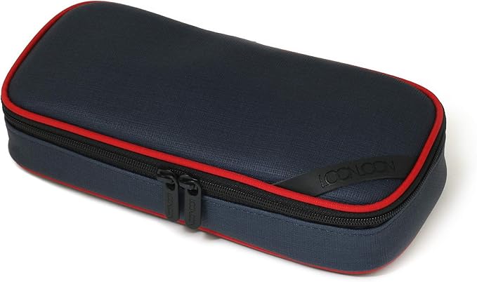 LOONLOON 660 Rainey Pencil Case (Navy) – Large Capacity Multi-Compartment Design with Divider Panel for School College and Office