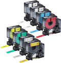 Nineleaf 8 Pack Set Black on Clear/White/Blue/Red/Yellow/Green/Silver/Gold Label Tape Compatible for Dymo D1 45010 45013 45016 45017 45018 45019 45022 45023 1/2" 12mm LabelManager 420P Label Maker