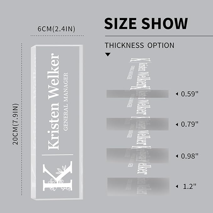 Personalized Desk Name Plates, Acrylic Engraved Name Plate for Desk, Custom Office Gifts & Desk Decor for Women Men, Employee Appreciation Gifts for Boss Teacher Nurse