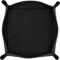 Maruse Italian Tumble Leather Valet Tray Organizer, Office Desk Accessory, Durable Leather Handmade in Italy (Black)