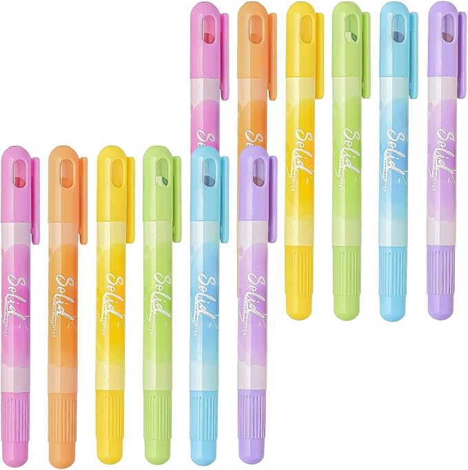 chosch No Bleed Gel Highlighter, Bible Highlighters, Assorted Colors, Pack of 6 X 2 Sets (6 PACK x 2 SETS)