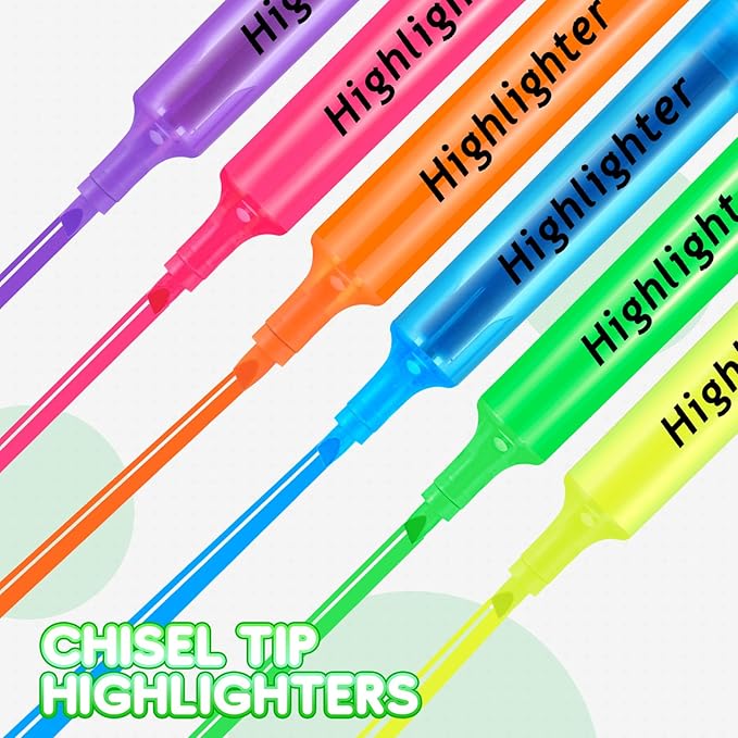 Qilery 72 Pack Highlighters Bulk, Tank Style Chisel Tip Highlighters Markers Pack Quick Drying for Adult Coloring, Home Office Supplies (Green)