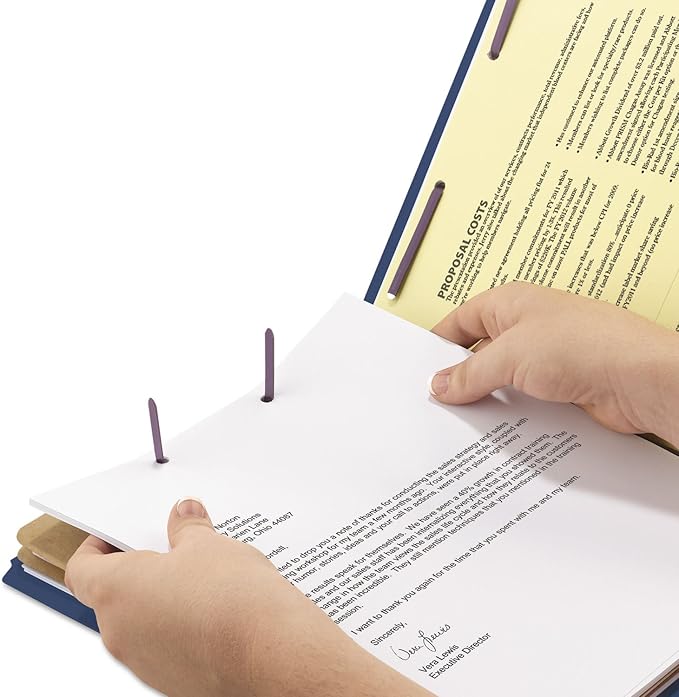 Smead End Tab Classification Folder, Letter, Straight, 2 Dividers, Dark Blue, 10 per Box (26784)