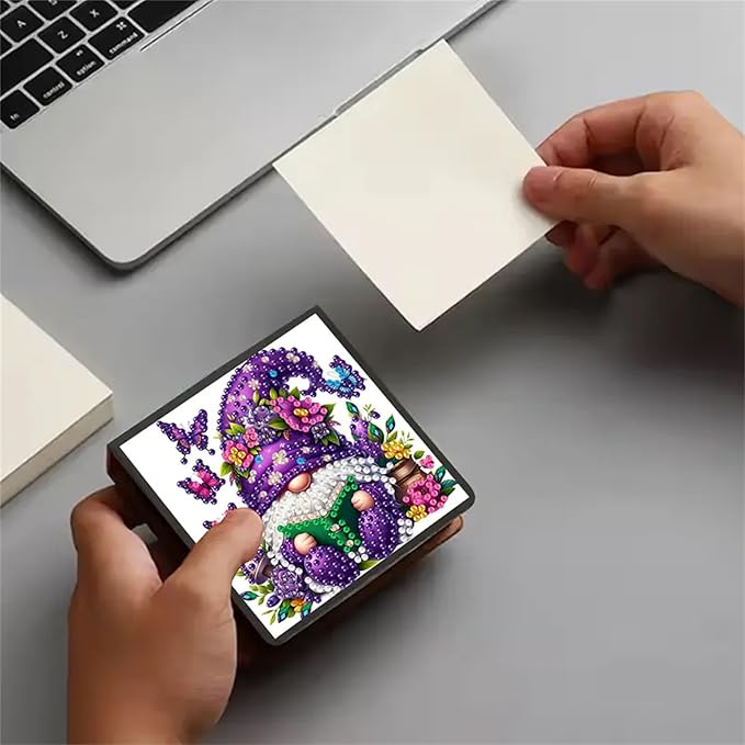 Dwarf Diamond Painting Kit Note Box,Memo Paper Storage Box Diamond Art,Sticky Note Holder Diamond Art,Diamond Painting Memo Pad For Office Desk. (Dwarf)