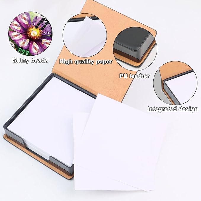 2 pcs Butterfly Diamond Painting Kit Note Box,Memo Paper Storage Box Diamond Art,Sticky Note Holder Diamond Art,Diamond Painting Memo Pad for Office Desk. (Butterfly)