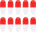 10 Magnetic Memo Holders Set - Large Clip, Plastic - White Red