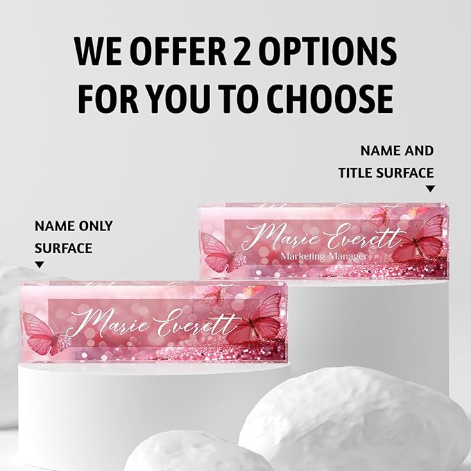 Custom Name Plate for Desk | Personalized Desk Name Plate | Personalized Boss Employee Appreciation Gifts | Acrylic Name Plate Office Desk Accessories