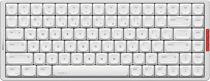 IQUNIX MQ80 Low Profile Mechanical Keyboard for Work and Gaming Tri Mode Wireless Wired CNC Aluminum Hot Swappable RGB Backlit Long Battery Life VIA Support (Silver)