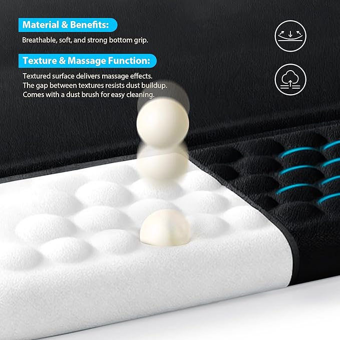 Wrist Rest for Keyboard, Ergonomic Keyboard Stand with Wrist Rest, Soft Memory Foam Wrist pad with Non-Slip Base & Dust Brush, Comfort for Office, Work, Gaming- White