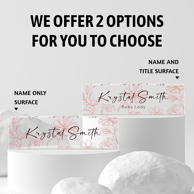 Custom Name Plate for Desk | Personalized Desk Name Plate | Personalized Boss Employee Appreciation Gifts | Acrylic Name Plate Office Desk Accessories