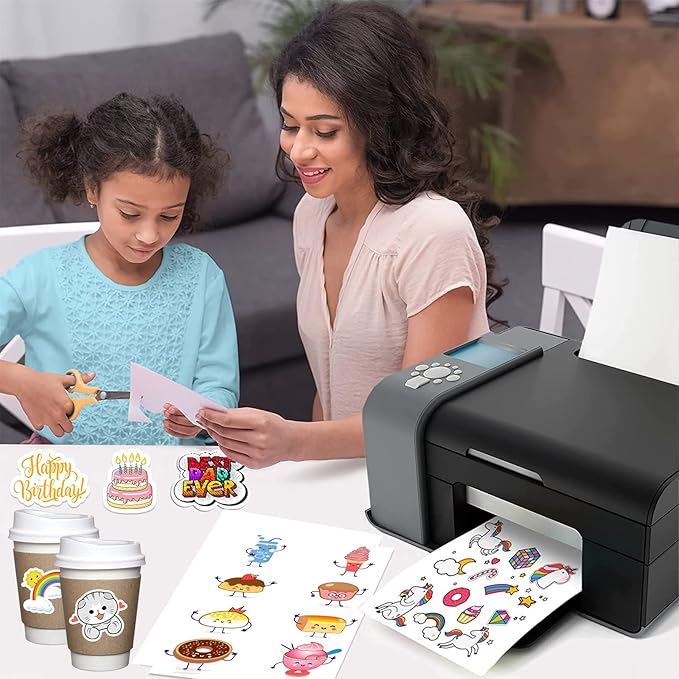 NefLaca 1000 Rounded Corner Half Sheet Labels, Self Adhesive Shipping Label for Laser and Ink Jet Printers, White Blank, 2 Labels Per Sheet (500 Sheet)