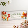 Personalized Name Plate for Desk, Custom Acrylic Desk Name Sign, Office Appreciation Gifts for Women Men Coworkers Boss Teacher Employee (Flower-Floral)