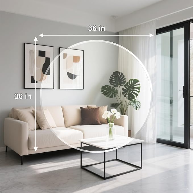 MESAILUP Beveled Edge 36" Round Office Chair Mat for Carpet or Hardwood Floor Crystal Clear, 36" x 36" for a Smooth Glide and Easy Roll On/Off, Heavy Duty and Non-Slip Floor Ultimate Clear Chair Mat