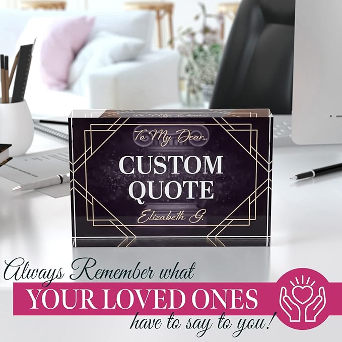 Custom Acrylic Sign Personalized, Custom Desk Name Plate, 18 Styles, (4"x6"), With Gift Box, USA Made by Acryluxe. (Fantasy)