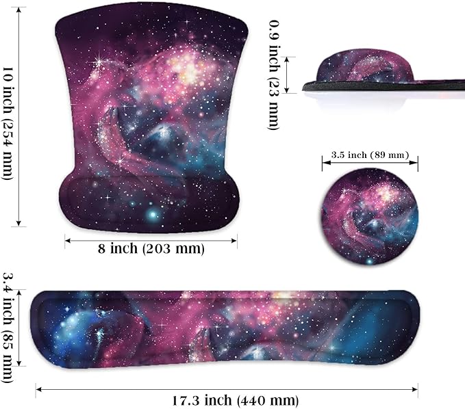 Lateefah Mouse Pad with Wrist Rest, 3-in-1 Gaming Mouse Pad, Keyboard Wrist Rest, Ergonomic Memory Foam Mousepad with Wrist Support for Computer Keyboard