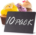 10 Pack Mini Chalkboard Signs 3x4 inch – Erasable Food Signs for Buffet - Catering - Bakeries & Parties - Small Black Chalkboard Labels - Tabletop Displays & Wedding Chalk Board Name Plates