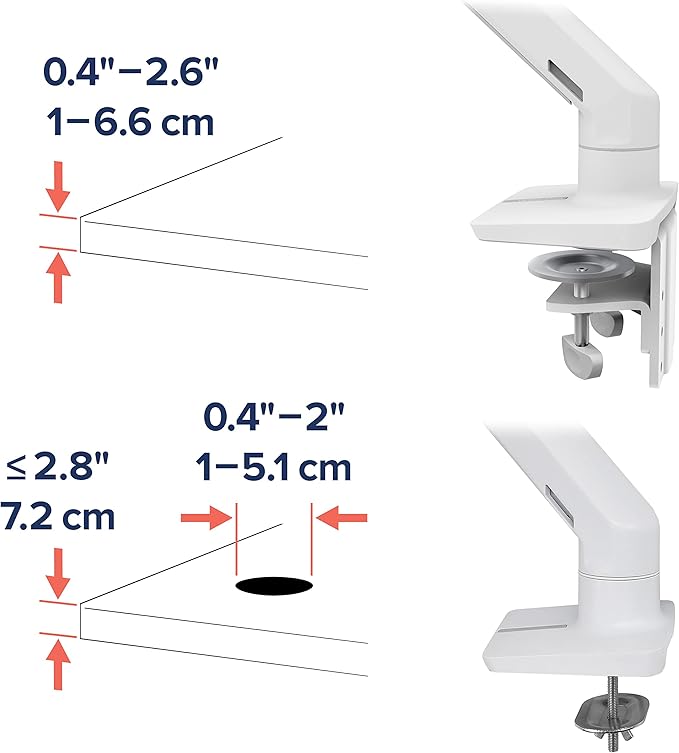 Ergotron - HX VHD Premium Heavy Duty Gaming Monitor Arm, Single Monitor Desk Mount – for 1000R Curved Ultrawide Monitors Up to 57 Inches, 9-14 Inches Depth, VESA 75x75mm or 100x100mm – White