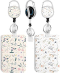 2 Pack Flower Flower 2 ID Badge Holder with Heavy Duty Retractable Reel Keychain for WomenStudents,Teachers, Nurses, Office Use 3