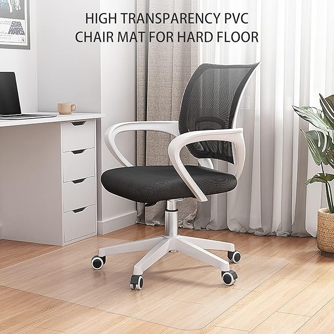 SHAREWIN Office Chair Mat for Hard Floors - 45''×53'',Heavy Duty Clear Wood/Tile Floor Protector PVC Transparent