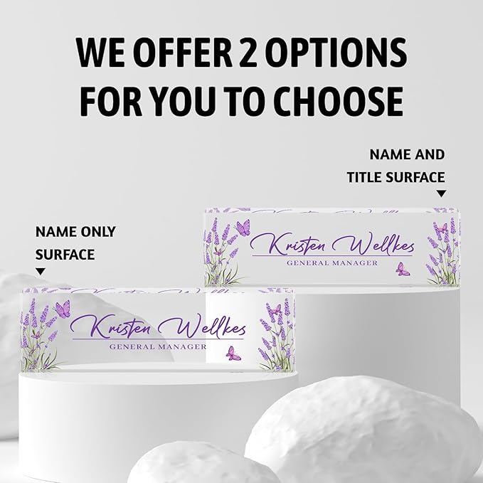 Custom Desk Name Plate Personalized, Acrylic Name Plates for Desk, Office Decor Personalized Gifts for Teacher Coworkers Boss Nurse Peppermint