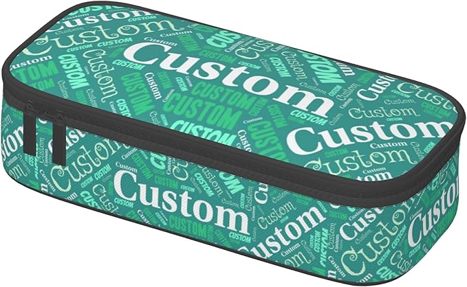 Custom Pencil Case with Name, Personalized Pen Bag Add Your Image Text, Large Storage Students Stationery Pen Box with Zipper Durable Pencil Box for Girls Boys Office School