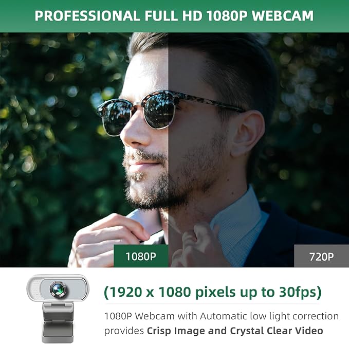 XPCAM USB C Webcam 1080p Computer Camera with Mic, Pro Streaming Web Camera for Mac Desktop Laptop, USB Web Cam Cover and Stand for PC Meeting Twitch Zoom