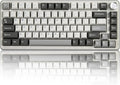 YUNZII B75 PRO Wireless Mechanical Keyboard,75% Layout with Knob,Hot Swap Gasket Custom Structure,Creamy Pre-lubed Switches,RGB Backlit,Bluetooth/Type-C/2.4G for Win/Mac(Cocoa Cream V2 Switch,Grey)