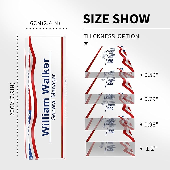 Personalized American Flag Name Plate for Office Desk - Gifts for Boss, Men, Employee Appreciation, Office Decor (US Flag 2)