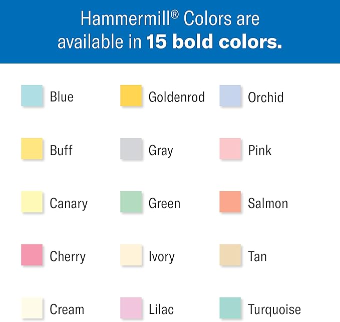 Hammermill Colored Paper, 20 lb Buff Printer Paper, 8.5 x 11-10 Ream (5,000 Sheets) - Made in the USA, Pastel Paper, 103325C