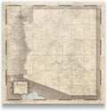 Push Pin Arizona Map Board - With Push Pins to Mark Arizona Travel - Handmade in Ohio, USA - Design: Rustic Vintage
