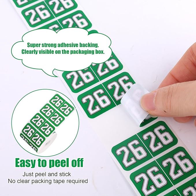 1000pcs 2026 Year Stickers, 3/4x1-1/2 Inch 26 Year Colored Self-Adhesive Stickers File Folder Labels Decals for Tab File Folders Office Supplies (Green and Blue)