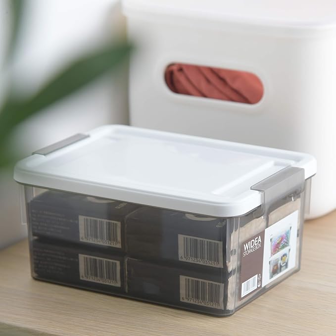 Citylife 1.32 QT 10 Pack Small Storage Bins Plastic Storage Container Stackable Box with Lids for Organizing, Clear Grey.