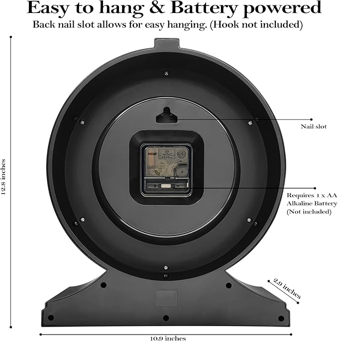 AYRELY® Vintage Desk Clock Silent-Non-Ticking 10-inch dial Table Clock,Retro Mantel Clocks and Easy to Read for Living Room, Bedroom, Shelf Decoration, Fireplace, Farmhouse Decor (Dark)