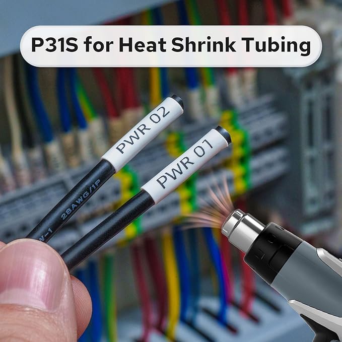 Makeid P31S Industrial Label Maker, Portable Bluetooth Printer with 0.75" x 19.68ft L Label, Wire and Cable Labeling Machine for Job Sites, Heat Shrink Tubing Labeler Updated Version