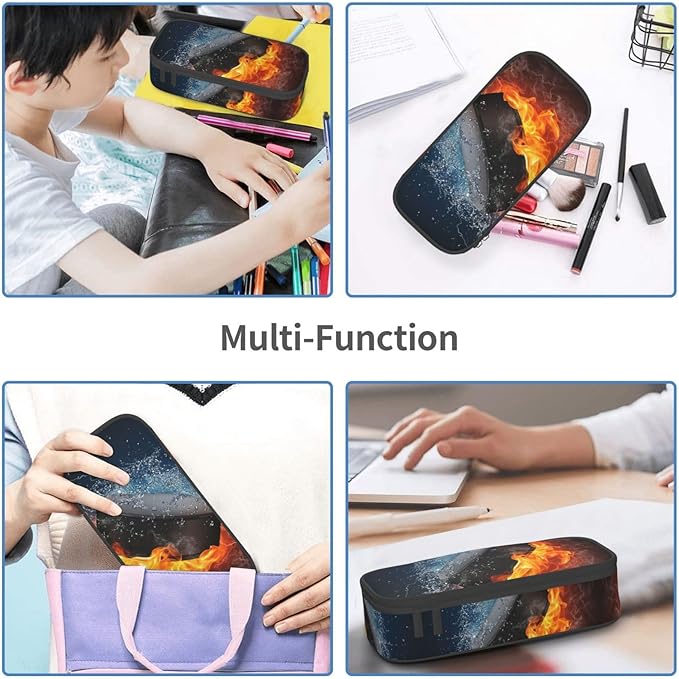 Hockey Sport Pencil Case Big Capacity Storage Pencil Pouch Stationery Bags With Zipper Portable Pen Holder Box Organizer For Boys Girls Teens Student College School Office Supplies