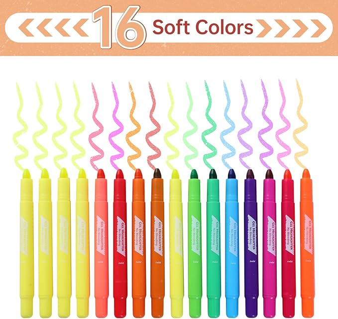 FUNFULL Bible Highlighters and Pens No Bleed, 16 Pack Assorted Colors Gel Highlighters for Bibles, Bible Markers Study Kit Journaling Office Supplies (Vibrant colors)