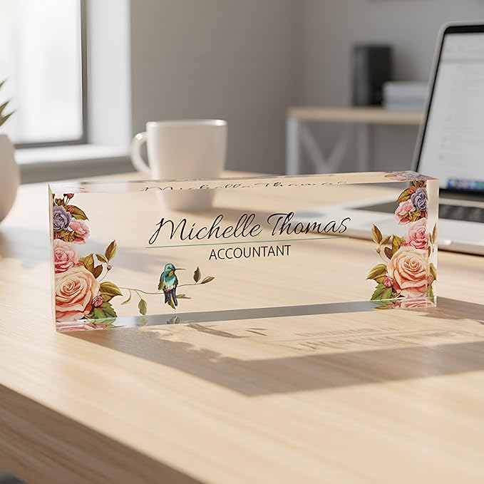 Desk Name Plate Personalized - Design Options - Coworker Gifts, Workspace Decorations, Professional Office Décor