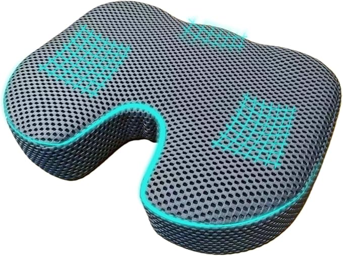 U-Shaped TPU Seat Cushion - Breathable & Eco-Friendly for All-Day Sitting, Wheelchair & Office Use (U-shaped Black)