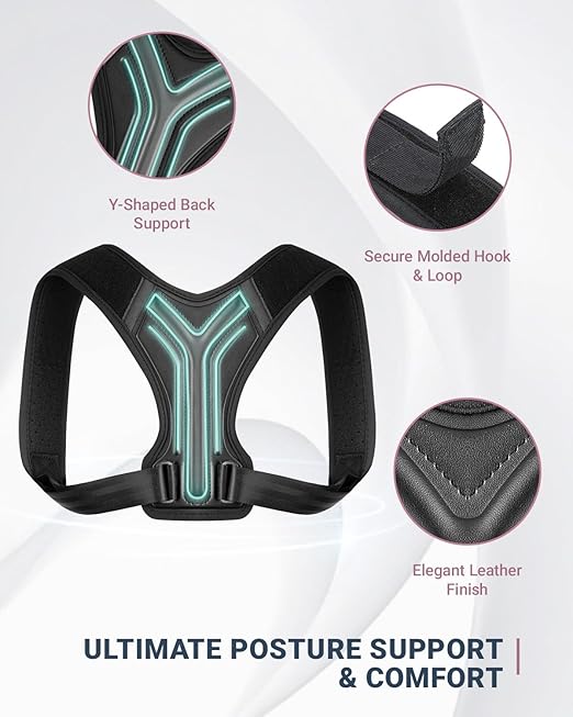 Upper Back Brace Posture Corrector For Women & Men,Lightweight Back Straightener Posture Corrector For Men,Adjustable Upper Back Support,Clavicle Brace For Round Shoulder & Hunchback (Large)